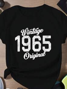 EDICIÓN LIMITADA VINTAGE 1965 Camiseta deportiva de manga corta de talla grande para mujer - Negro - Ver 2