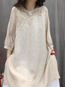 Women Blouses & Shirts - Apricot - View 6