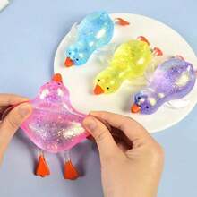 1pc Bright Color Slow Rebound Duck Shaped Squeeze Toy, Soft Touch, Can Be Freely Kneaded And Squeezed, Stress Relief Tool For Students And Office Workers To Relieve Anxiety, Also Suitable As Birthday Gift, Party Gift, Holiday Gift For Classmates And Friends - Multicolor - View 6