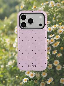 GIIPPA 淡粉色與酒紅色波點 2-In-1 啞光質感手機殼，相容於 17、17 Air、16、15、14、13、12、11、PRO MAX、PLUS，優雅設計適合男女，聖誕節、情人節、復活節、婚禮季和生日送女友的完美禮物！ - 粉色 - 查看 9
