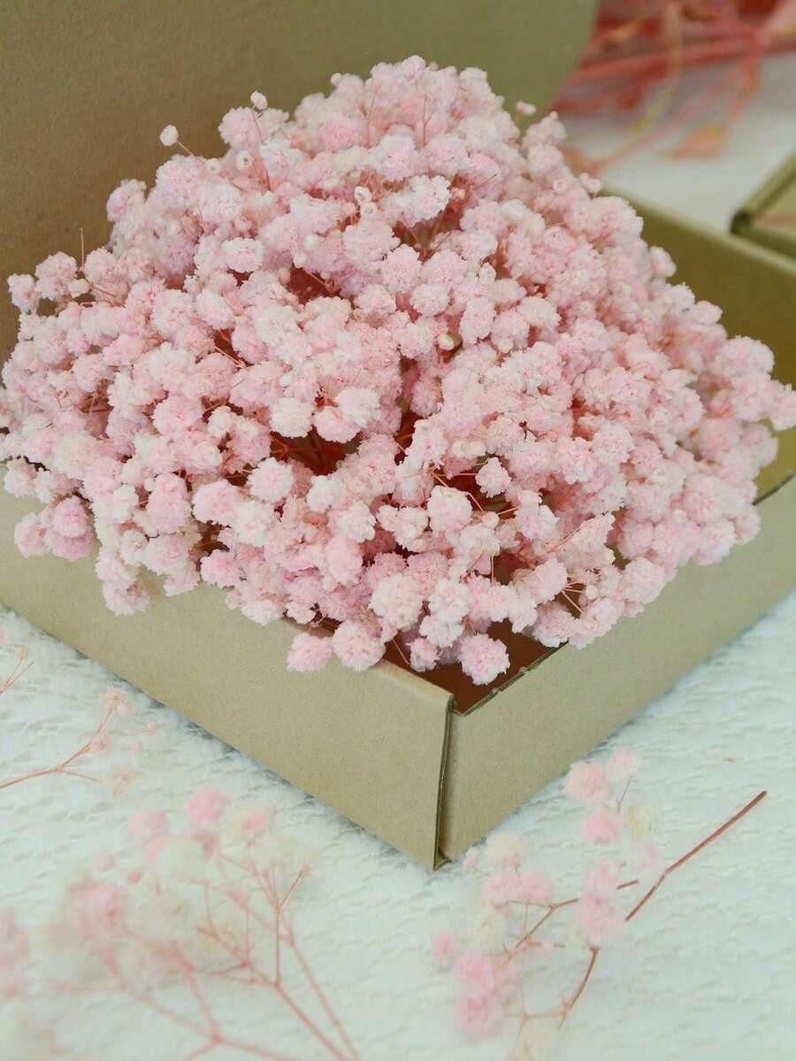 25/50/100/150/300 pièces Mini Gypsophile et autres fleurs artificielles - Pour l'art de moule en résine et l'artisanat, utilisé pour les accessoires de cheveux, les couronnes de mariage, les fleurs de table, la décoration de la maison, etc. - Fleur de cerisier rose - Voir 1