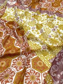 1pc Simple Printed Scarf New Women's Silk Scarf Spring Summer Sun Protection Beach Towel Fashion Versatile Shawl Headscarf - Rust - View 7