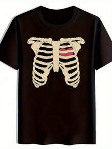 Camiseta de algodón 100% con estampado, nueva colección 2026: cómoda y fácil de usar, ideal para todas las personas. - Negro - Ver 1