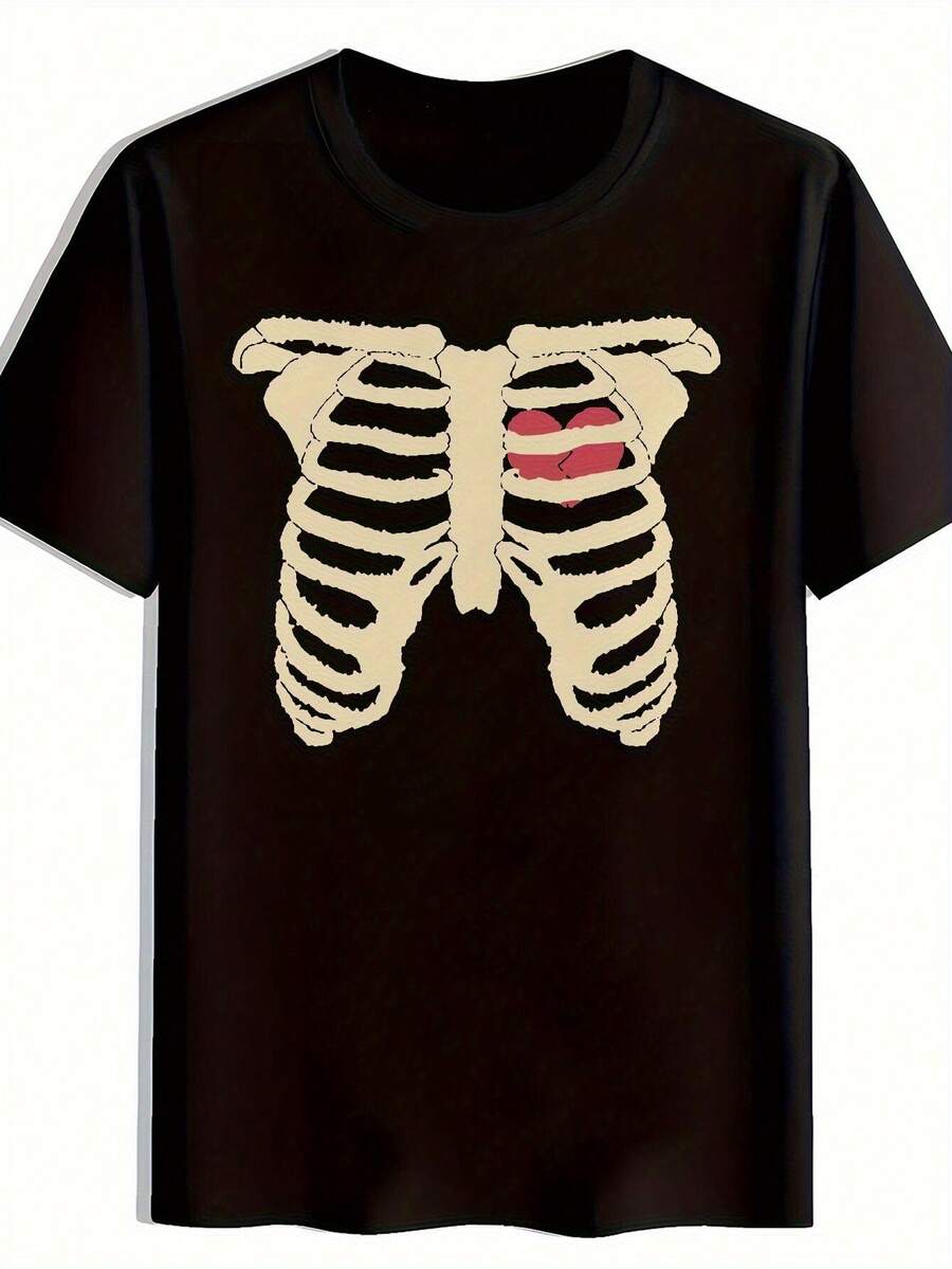 Camiseta de algodón 100% con estampado, nueva colección 2026: cómoda y fácil de usar, ideal para todas las personas. - Negro - Ver 1