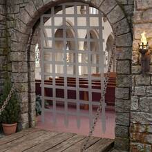 1pc Medieval Theme Party Decoration 34*59inch Prison Fence Door Curtain Medieval Castle Theme Birthday Backdrop Renaissance Party Decoration Knight Castle Birthday Photo Prop Background Suitable For Birthday Parties, Baby Showers, Room Decoration - A - View 4