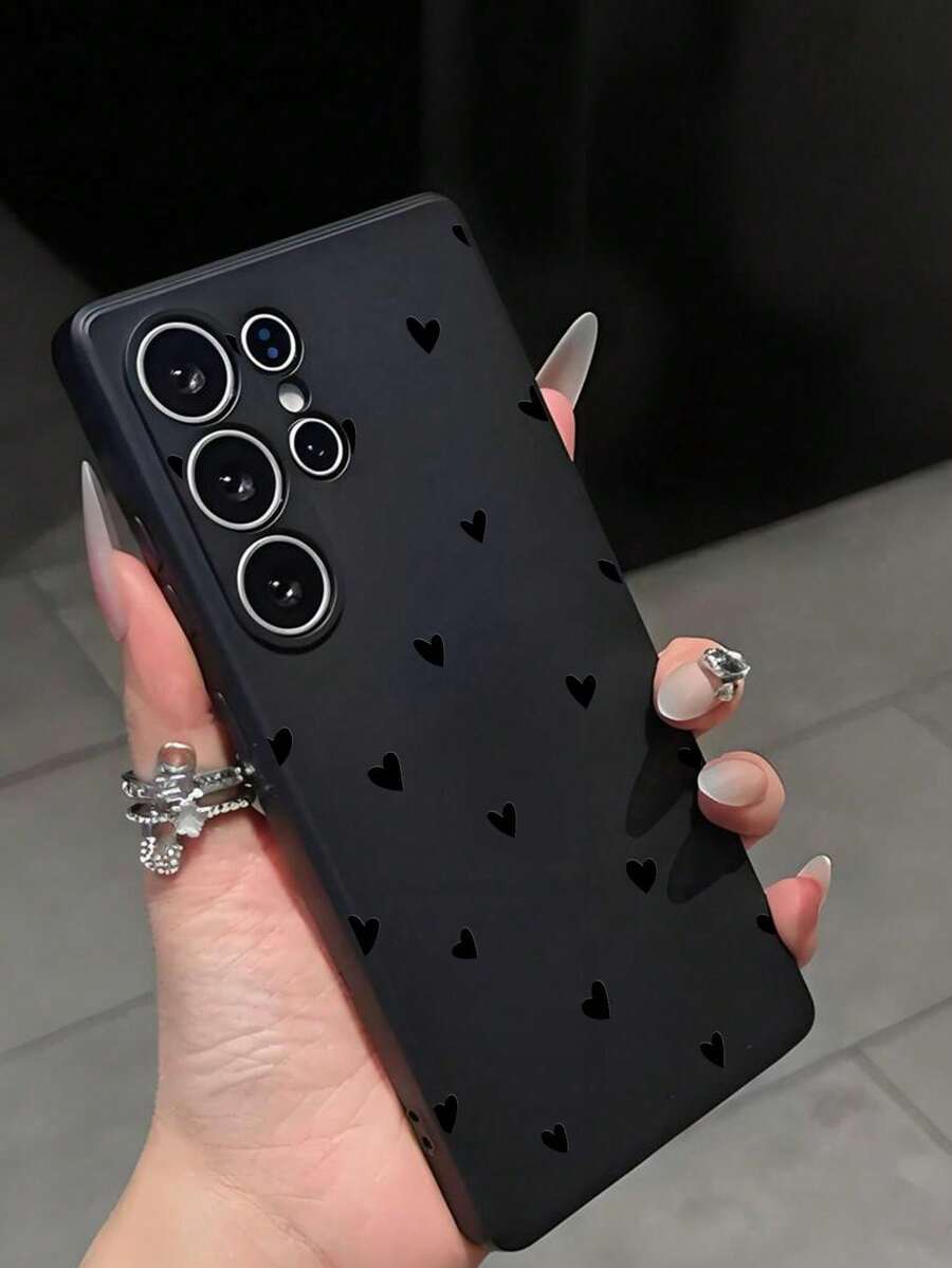 1 Piece Of Fashionable Phone Case. Does Not Include Lanyard Or Stand. Shockproof. Fashionable Leopard Print Heart-Shaped Phone Case, Anti-Drop, Anti-Slip, Compatible With Galaxy A04e/A05s/A13/A14/A15/A34/A35/A50/A52/A53/A54/S21/S22/S23/S24/S25/S25 Ultra, International Version, Not The Domestic Version. - 黑色 6 - 查看 1