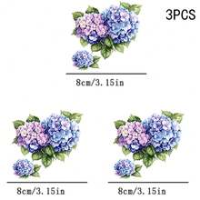 1/2/3 PIEZAS Vinilo Transferible por Calor Duradero y Lavable, Patrón Floral Pintado a Mano de Acuarela con Hortensias Degradadas en Azul y Púrpura con Hojas Verdes, Pegatina Transferible por Calor, Pegatina Transferible por Plancha - Adecuado para Almohadas, DIY, Mochilas, Camisetas, Bolsas de Lona, Sudaderas, Vaqueros, Ropa, Suministros de Costura - Multicolor - Ver 8