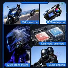 1pc Q58-MAX Premium Motorcycle/Bicycle Bluetooth Helmet Headset, Ultra-Long 500m Intercom, IP56 Waterproof, 25H Ultra-Long Battery 1000mAh Capacity, DSP+CVC Noise Cancelling, EQ Sound, FM Radio, LED Light, Perfect For Riding Outdoor Sports - Q58-mAX - View 2