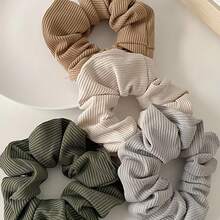 4-Piece Set: New Elegant Chinese Style Satin Hair Ties, Versatile Multicolor Bow Rings For Women - Multicolor - View 8