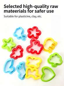 24/12PCS Colorful Clay Tool Set, Educational Clay Model, Includes Plastic Animal Cutouts, Molds And Accessories, Clay Embossing Set, Animal/Shape/Geometric Patterns, Punching Tools, DIY Clay/Playdough Molds, Colorful Embossing Multi-Shape Handmade Molds, Back To School - Sets - View 5