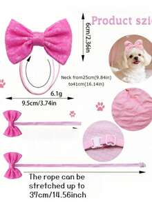 1 pièce Bandeau à nœud mignon pour animal de compagnie, assorti pour chiot heureux, vêtements pour chien, accessoires de photo et de costume adorables et amusants pour chien/chat, coiffe décorative douce et respectueuse de la peau pour la photographie d'animaux de compagnie et les fêtes, pleine d'ambiance de Noël/anniversaire/Saint-Valentin/rendez-vous - Multicolore - Voir 11