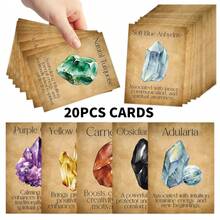 20 Crystal Healing Oracle Cards - Gemstone Guide Cards, Suitable For Spiritual Healing, Energy Work And Daily Meditation, Crystal Glitter Cards, Perfect Gift For Witches And Beginners - Multicolor - View 2