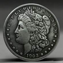 1pc Vintage Embossed Various Years American Statue Of Liberty 40mm Silver Commemorative Coin, Random Delivery - Multicolor - View 11