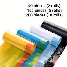 40uds (2 rollos) / 100uds (5 rollos) / 200uds (10 rollos) bolsas basura con cordón, 4 galones.Ideales para hogar, cocina o dormitorio. - Paquete de prueba de 40 piezas - Ver 9