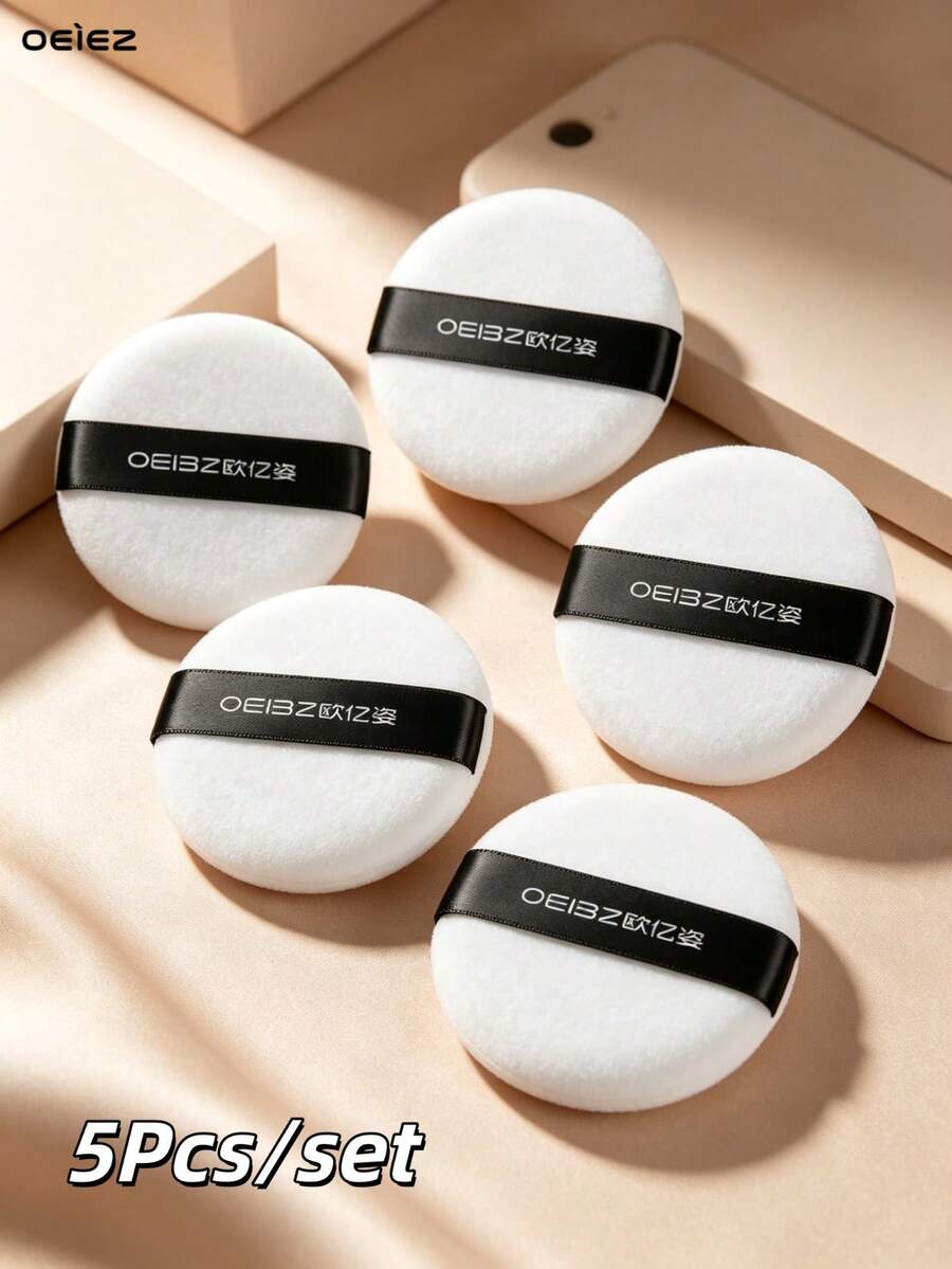 OEIEZ Fluffy Powder Puff Set With Case Soft Washable Makeup Sponge For Loose Powder Setting Powder Face Cosmetic Applicator Beauty Accessory - White - View 1