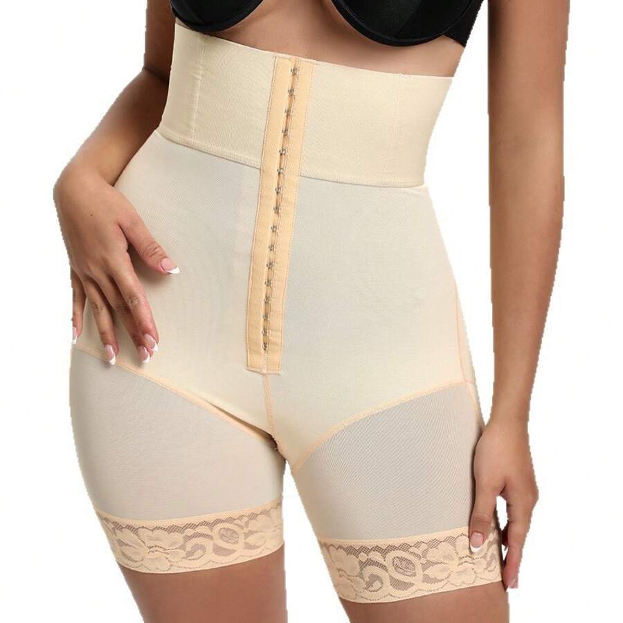 Summer moldeadores de cintura alta con tres botones, control de abdomen y levantamiento de glúteos, estilo europeo y americano, tallas grandes, elásticos, para moldear la cintura. - Albaricoque - Ver 1