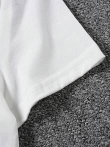 Short-Sleeved T-Shirt With Festive Valentine's Day Print, Regular Fit And Round Neck, Women's Clothing For Spring/Summer, Casual Outdoor Style, Lightweight And Breathable Fabric. - 白色 - 查看 4