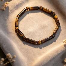 1Pc Exquisite Beaded Bracelet For Daughter Mom Son, Birthday, Durable Elastic Design Fits, Suitable For Both Men And Women - Perfect For Casual Attire - Coffee Brown - View 11