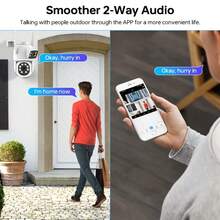 2MP+2MP Dual Lens Outdoor Monitoring Camera, 2.4G/5G WiFi Wireless Monitoring Camera, Full-Color Night Vision, Motion Detection, Two-Way Communication, Multi Person Sharing, Suitable For CCTV Cameras In Streets, Gardens, And Homes - Multicolor - View 5