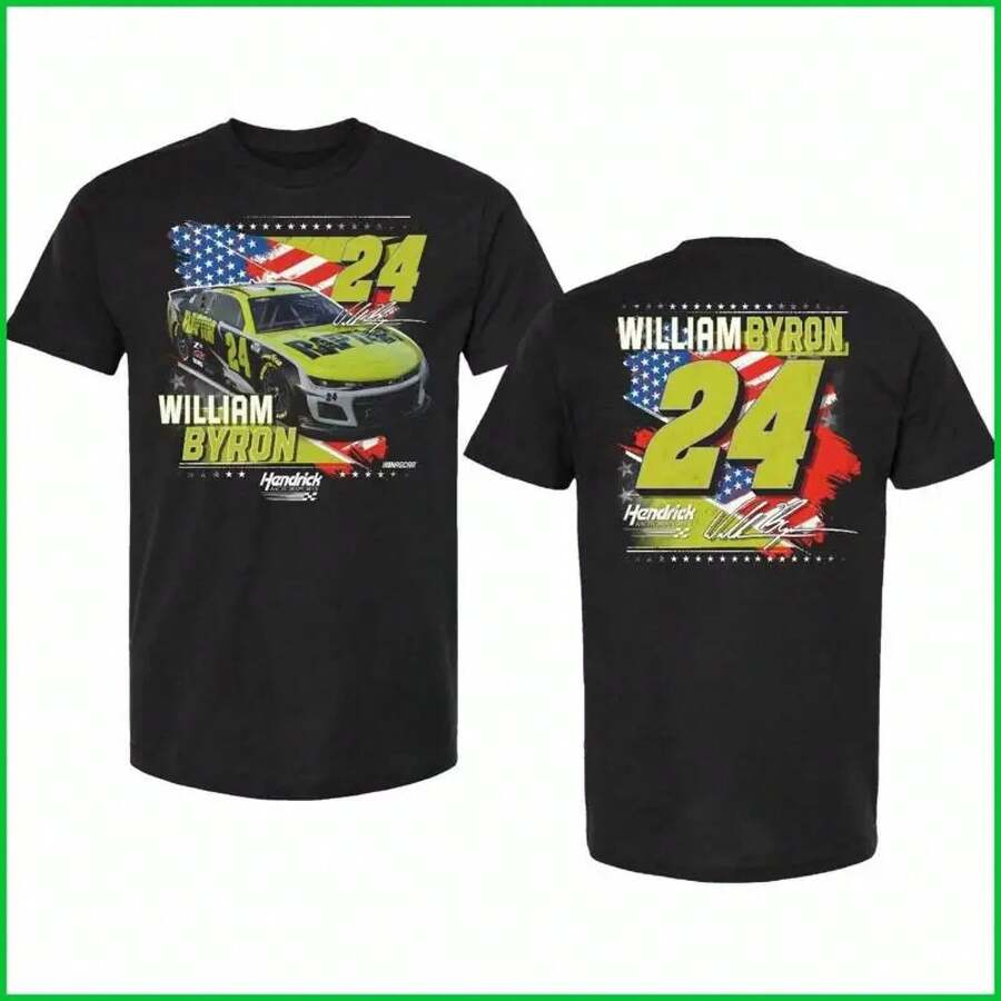 HEISS - William Byron#24 Raptor Patriotisches T-Shirt, alle Größen S-5XL - Schwarz - Übersicht 1
