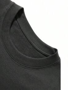 Men's Casual Short-Sleeved T-Shirt With The French Phrase "A Super Dad Always Becomes A Super Grandpa," A Family-Oriented And Emotional Style, Comfortable And Loose-Fitting, Ideal For Gifts. - 黑色 - 查看 4