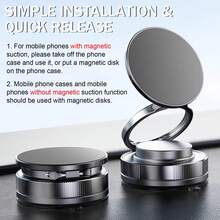 CyberDyer Car Vacuum Magnetic Phone Holder, Strong Magnetic Phone Mount, 360° Adjustable And Reinforced Suction Cup, Suitable For Car/Shower/Travel/Gym/Smooth Mirror, Compatible With Android Phones, Car Accessories - Multicolor - View 4
