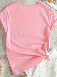 Creative And Fun Casual T-Shirts For Women - Rosa - View 2