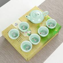 7pcs Summer Outdoor Portable Tea Set, Travel Tea Set Portable Outdoor Kung Fu Tea Set, Home Desktop Decoration Accessories, Suitable For Gifts, Can Be Used As Coffee Cup, Coffee Pot - Multicolor - View 3
