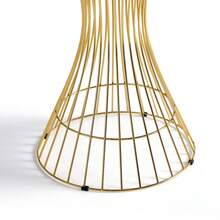 60cm Round Marble Texture Small Table, Gold Steel Base, Glossy Tabletop, Suitable For Living Room/Dining Room/Coffee Corner - Black - View 4