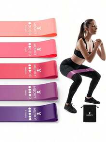 1pc Resistance Band Set Fitness Elastic Ring Yoga Beginner Kit Hip & Leg Stretching Bands Pilates Resistance Bands - Multicolor - View 1