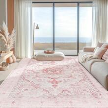 Machine Washable Bedroom Area Rugs For Living Room Low Pile Vintage Rug, Non-Slip Non-Shed Floral Print Floor Carpet For Dining Room Home Decor - Multicolor DT1 - View 9