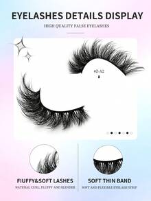 GROINNEYA 7 Pasang Bulu Mata Palsu Tebal dan Bervolume Gaya Mata Kucing, Bahan Mink, Bulu Mata Palsu Strip Alami, Cocok untuk Pesta, Pemakaian Sehari-hari, Desain Mata Kucing, Dapat Digunakan untuk Berbagai Acara - Cat eye Lashes - View 5