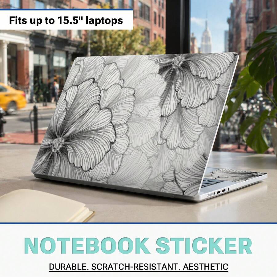 1 Set 15.3*10.6 Inch Laptop Shell Decorative Stickers Compatible With HP Apple Compaq/Apple/HP/15.6 Inch-16 Inch And Below All Series Laptop Printed Pattern DIY Residue-Free Scratch-Resistant Protective Stickers (Includes 2 Palm Rest Stickers) - View 1