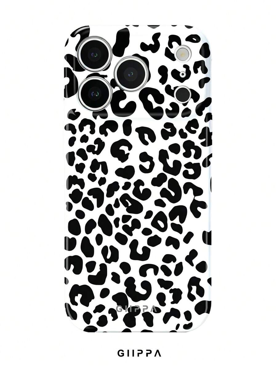 GIIPPA Casing Ponsel Motif Leopard Hitam, Kompatibel dengan iPhone 17, 16, 15, 14, 13, 12, 11, PRO MAX - Hitam - View 1
