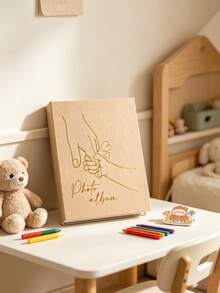 1pc Large 18x23cm / 4x6 Inch Photo Album With 3 Exquisite Embossed Gold Foil Patterns: Flying Birds, Hearts And Holding Hands - Multicolor - View 6