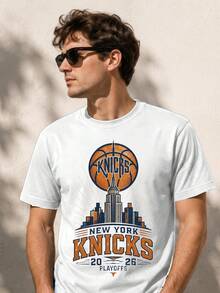 Unisex T-Shirt,New York Knicks Playoffs Shirt 2026, NYC Basketball Tee, Vintage Knicks Fan Shirt, New York Basketball Graphic Tee, Playoff Streetwear - 白色 - 查看 1