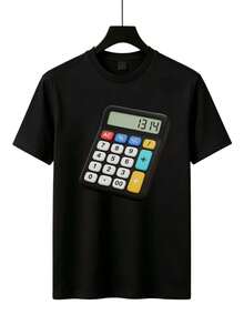 Nueva colección de parejas 2026 Calcadora Digital 1314 Frase Chida - Camiseta Casual Gym, Regalo Día del Padre  2026 - Negro - Ver 11