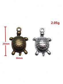 10個 24x16mm 海龜吊墜飾品，DIY珠寶製作項鍊鑰匙圈手機鍊手鍊配件，手工藝品 - 海龜 - 查看 4