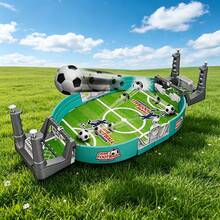 Juegos de fútbol de mesa de eyección doble, juegos de mesa de inteligencia infantil, ejercicio de coordinación y respuesta mano - ojo, juguetes competitivos interactivos padre - hijo, juguetes de reunión familiar portátiles - Azul menta - Ver 11