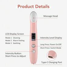 Hailicare Portable Rechargeable Eye Massager, Vibrating Heat Eye Massage Tool, Eye Beauty Device, Relieves Dark Circles, Eye Bags, Fine Lines, Puffiness And Other Eye Problems, 3 Modes Eye Care Tool, Relieves Eye Fatigue, Best Gift For Girls - View 7