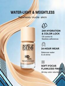 MAKE UP FOR EVER HD Skin Foundation - 1R02 - Cool Porcelain - 30ML - 1.01fl.Oz. - 1R02 - 查看 3