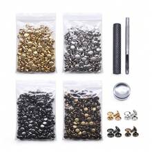 400pcs Leather Rivets, Double Cap Tubular Rivets 4 Colors Metal Rivets With Fixing Tools, Suitable For DIY Leather Crafts/Clothing/Shoes/Bags/Belts Repair And Decoration - 7x7mm - View 10