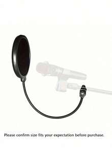 Filtre anti-vent professionnel pour microphone - Filtre de réduction du bruit à double couche, convient pour le karaoké, la diffusion en direct et l'enregistrement de podcast, avec interface XLR - Noir - Voir 10