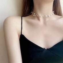 1件裝 女款奢華優雅時尚白色仿珍珠頸鍊，適合婚禮、日常穿搭與度假 - 白色 - 查看 5