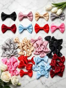 50PCS/30PCS Polyester Bows, Gift Box Decoration DIY Handmade Jewelry Making Accessories, Jewelry Hair Accessories, Clothing Doll Decoration, Garment Accessories - Satin Waistband Bow - View 29