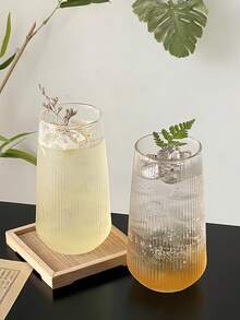 1pc Ins Style Lightweight Glass Cup, Restaurant Fruit Tea Cup, Soda Sparkling Water Cup, Cold Beverage Cup, Drinking Glass - Multicolor - View 6