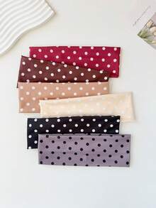 1 pièce/2 pièces/3 pièces/5 pièces/6 pièces Bandeau de sport élégant et doux à imprimé pois en tissu élastique pour femmes, convient pour le quotidien, la fitness - Multicolore - Voir 22