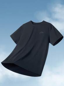 CAMEL CROWN Men's Round Neck Short Sleeve T-Shirt, Spring/Autumn Quick-Dry Breathable Fast-Drying Sports Casual Short Sleeve T-Shirt - Phantom Black - View 3
