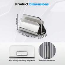 1Pair/3/4/6/10/12Pairs Magnetic Curtain Blackout Clips, Closure Fixing Buckles, No-Drill No-Sew Home/Dorm Blackout Accessories, No Hole Required, Light-Blocking Anti-Transparent, Curtain Clips, Suitable For Home, Bedroom And Office Curtains - Silver - View 10