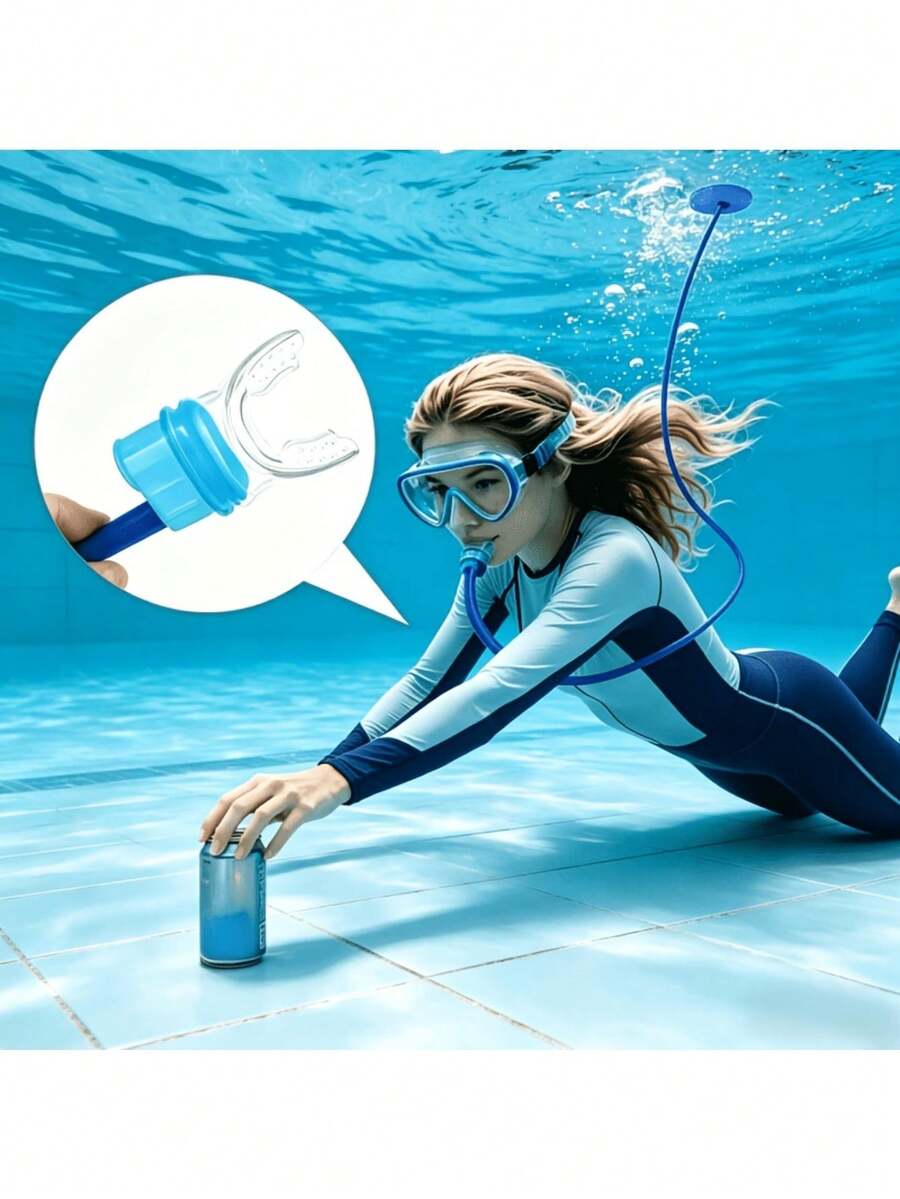 Diving Snorkel, Anti-Choking, Underwater Breathing Valve, Silicone Material Underwater Oxygen Supply Diving Device, Suitable For Beginners And Adults Deep Sea Diving Equipment